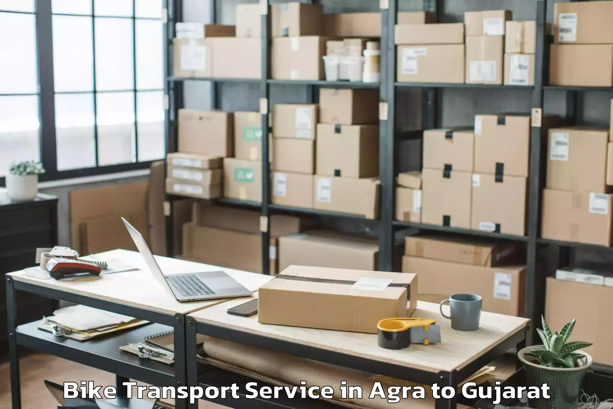 Top Agra to Bagasra Bike Transport Available